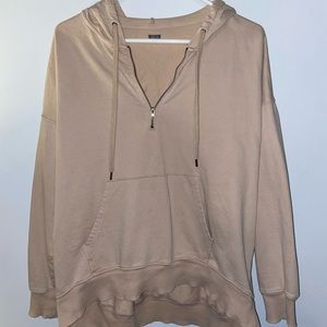Beige Aerie Quarterzip Hoodie
